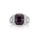 6.7 Cts Purple Spinel and White Diamond Ring in 14K White Gold