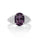 3.32 Cts Purple Spinel and White Diamond Ring in 14K White Gold