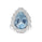 12.54 Cts Aquamarine and White Diamond Ring in 14K White Gold