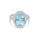 6.36 Cts Aquamarine and White Diamond Ring in 14K White Gold