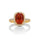 4.47 Cts Spessartite and White Diamond Ring in 14K Yellow Gold