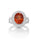 5.16 Cts Spessartite and White Diamond Ring in 14K White Gold