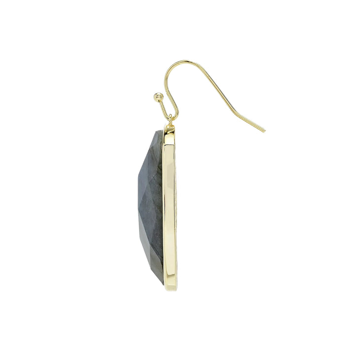 Labradorite Drop Earring in 18K Gold Plated Brass