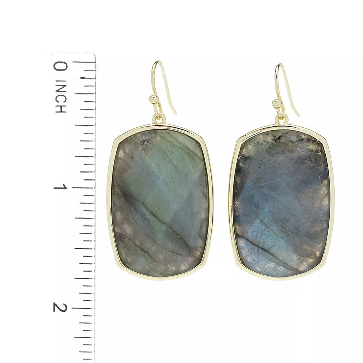 Labradorite Drop Earring in 18K Gold Plated Brass