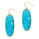 40.80 Cts Composite Turquoise Dangle Earring in Brass