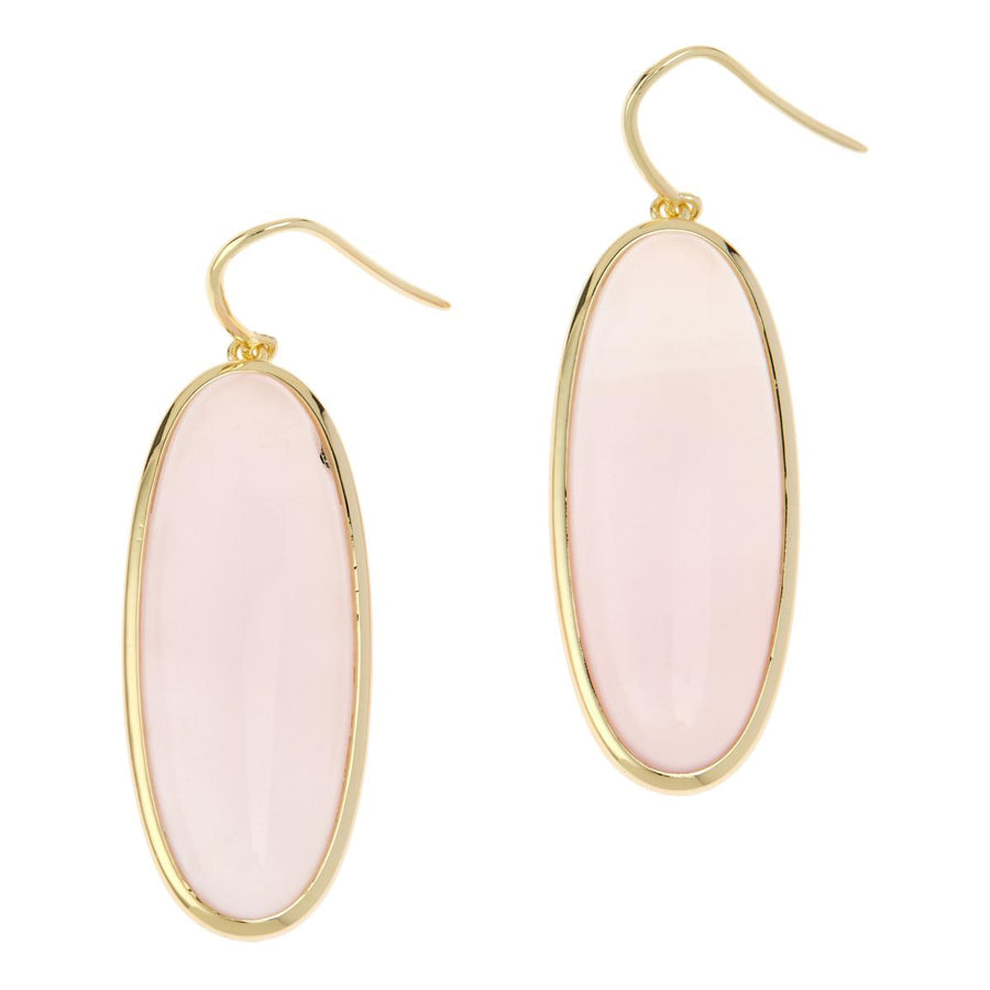 44.80 Cts Pink Chalcedony Dangle Earring in Brass