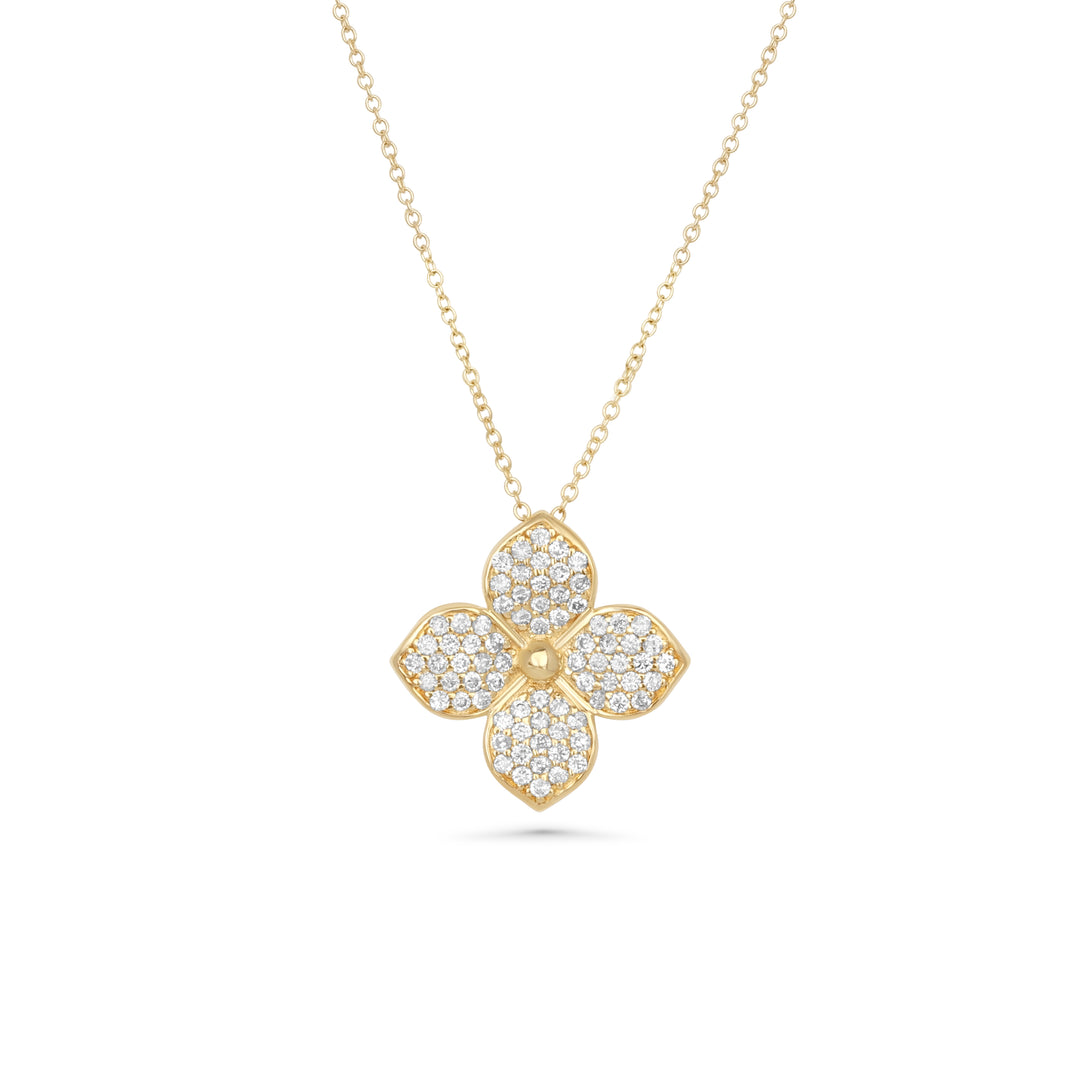 0.39 Cts White Diamond Pendant in 14K Yellow Gold