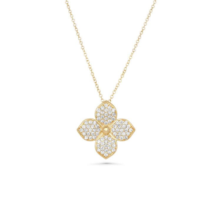 0.39 Cts White Diamond Pendant in 14K Yellow Gold