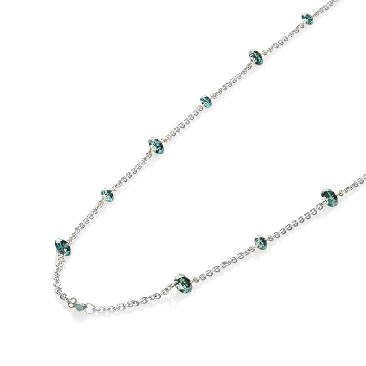 1.68 Cts Blue Diamond Necklace in 14K White Gold