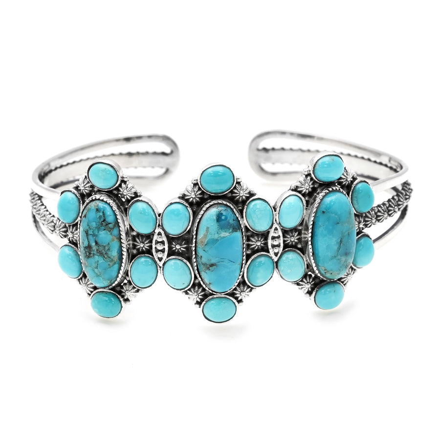 21.5 Ctw Turquoise Bangle in 925