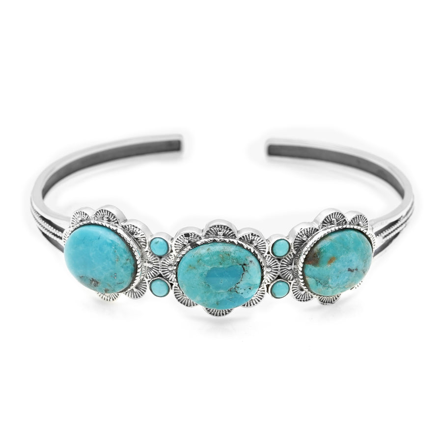 13.95 Ctw Turquoise Bangle in 925