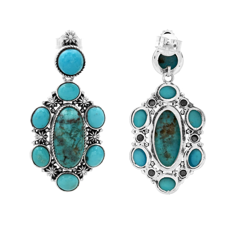 16.6 Ctw Turquoise Earring in 925