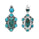 16.6 Ctw Turquoise Earring in 925
