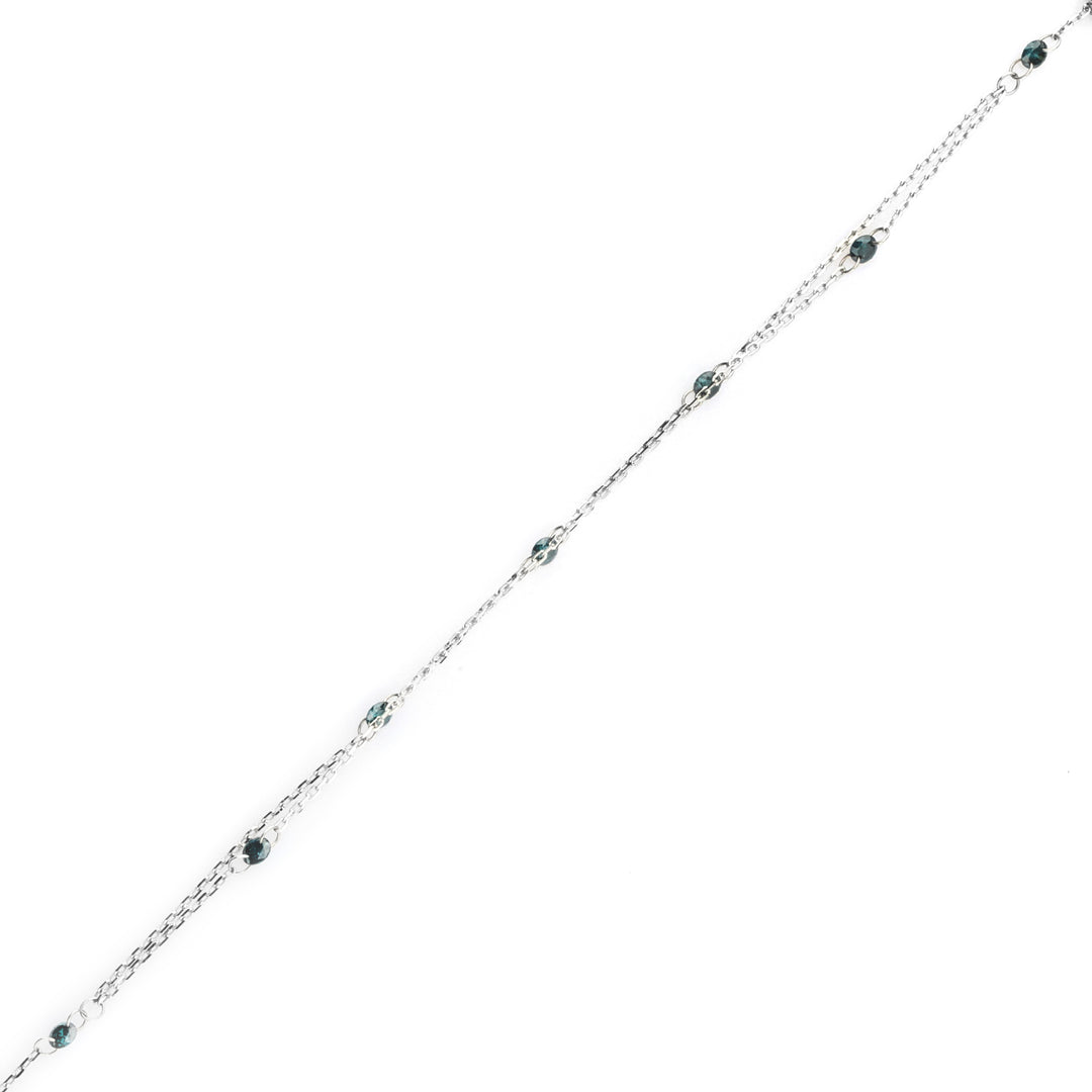 0.42 Cts Blue Diamond Bracelet in 14K White Gold