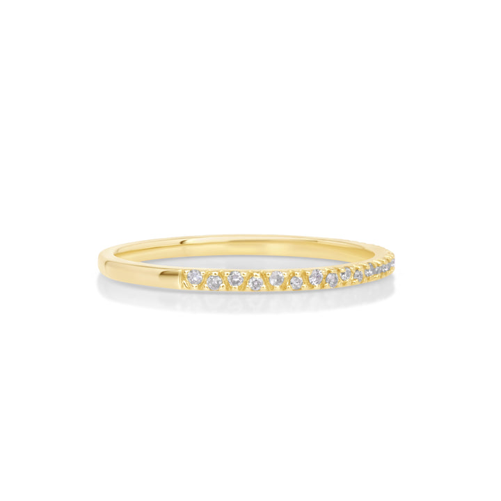 0.09 Cts White Diamond Ring in 14K Yellow Gold