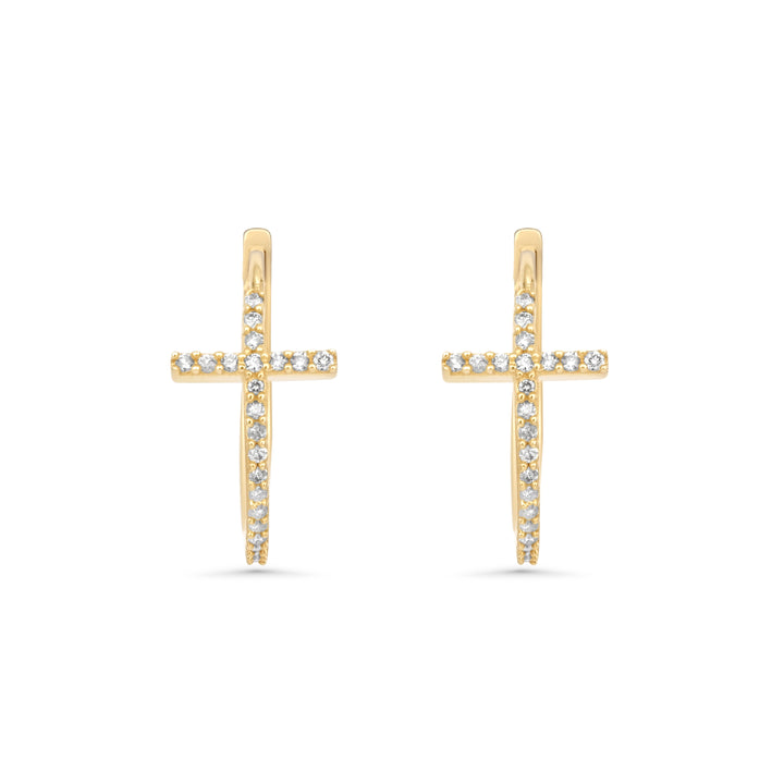 0.1 Cts White Diamond Earring in 14K Yellow Gold