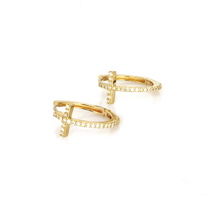 0.1 Cts White Diamond Earring in 14K Yellow Gold