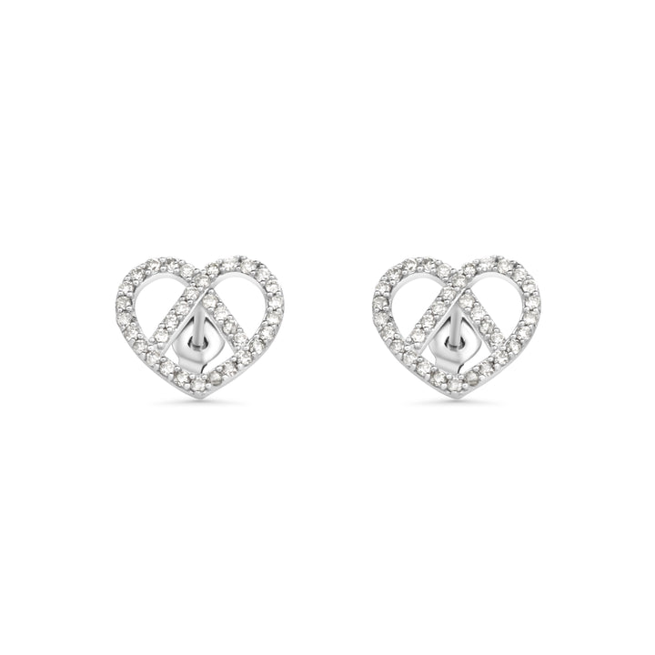 0.43 Cts White Diamond Earring in 14K White Gold