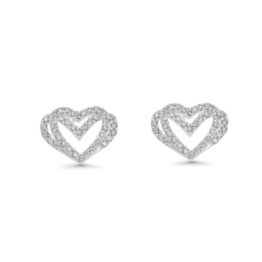 0.45 Cts White Diamond Earring in 14K White Gold