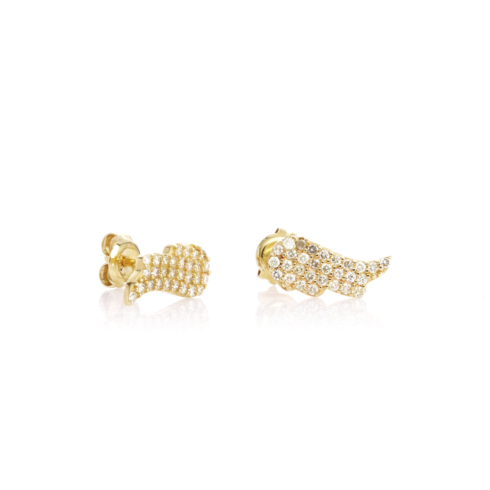 0.29 Cts White Diamond Earring in 14K Yellow Gold