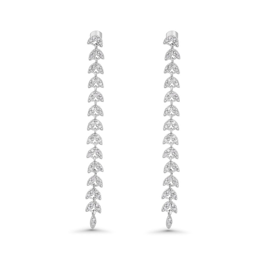 0.47 Cts White Diamond Earring in 14K White Gold