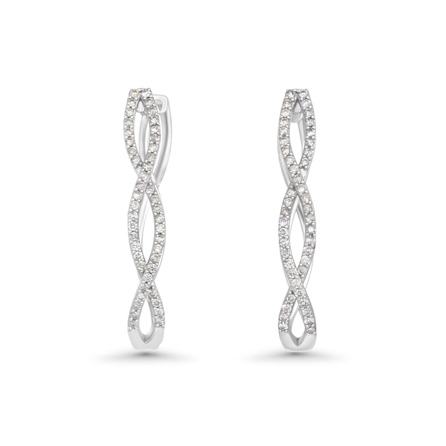 0.51 Cts White Diamond Earring in 14K White Gold
