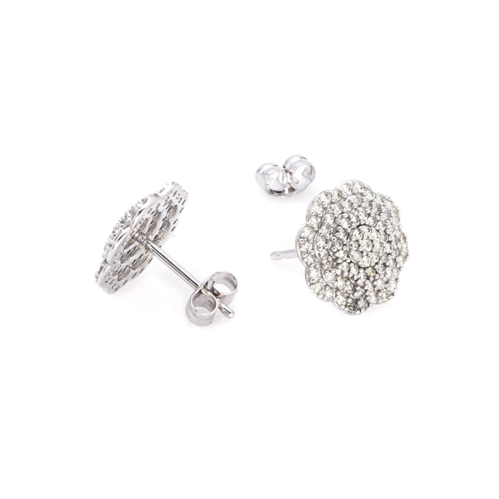 0.51 Cts White Diamond Earring in 14K White Gold