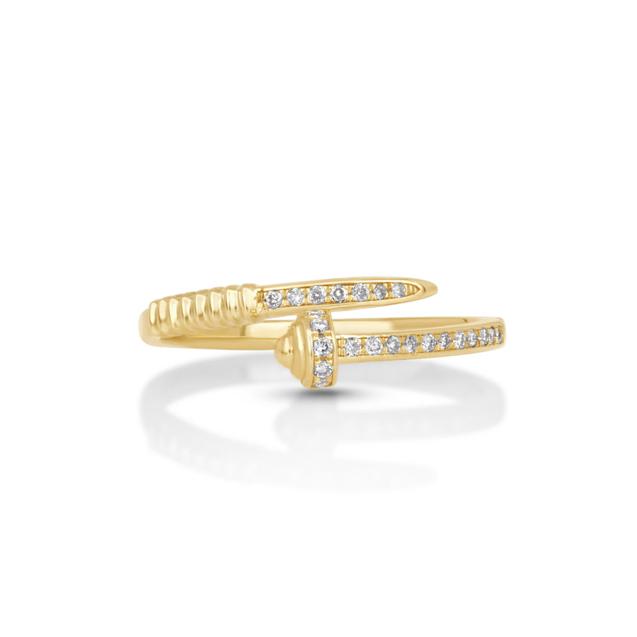 0.1 Cts White Diamond Ring in 14K Yellow Gold