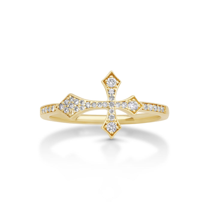 1.03 Cts White Diamond Ring in 14K Yellow Gold