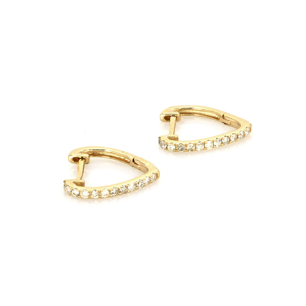 0.16 Cts White Diamond Earring in 14K Yellow Gold