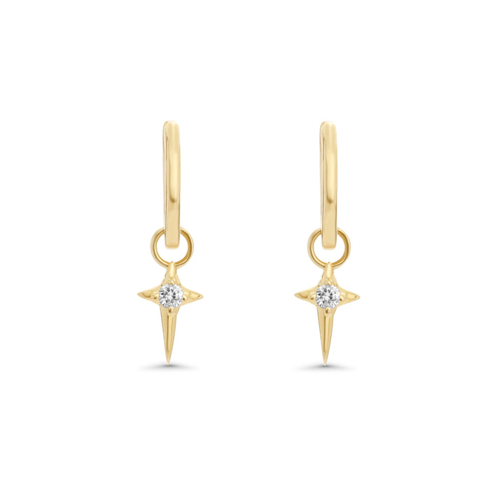 0.07 Cts White Diamond Earring in 14K Yellow Gold
