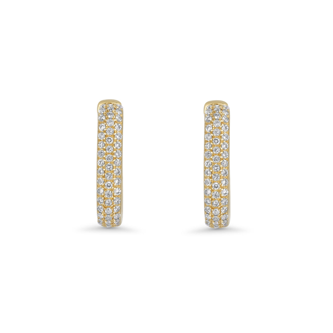 0.57 Cts White Diamond Earring in 14K Yellow Gold