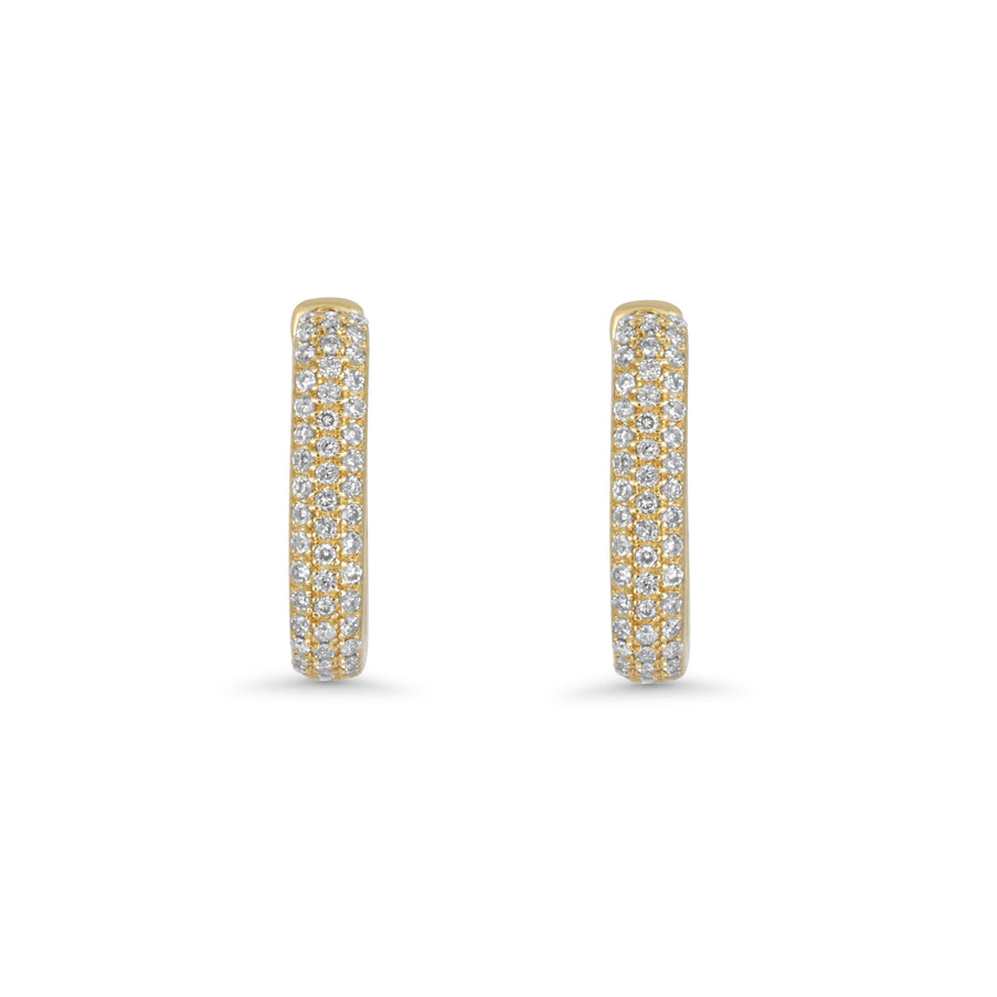 0.57 Cts White Diamond Earring in 14K Yellow Gold