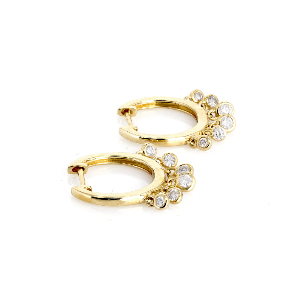 0.29 Cts White Diamond Earring in 14K Yellow Gold