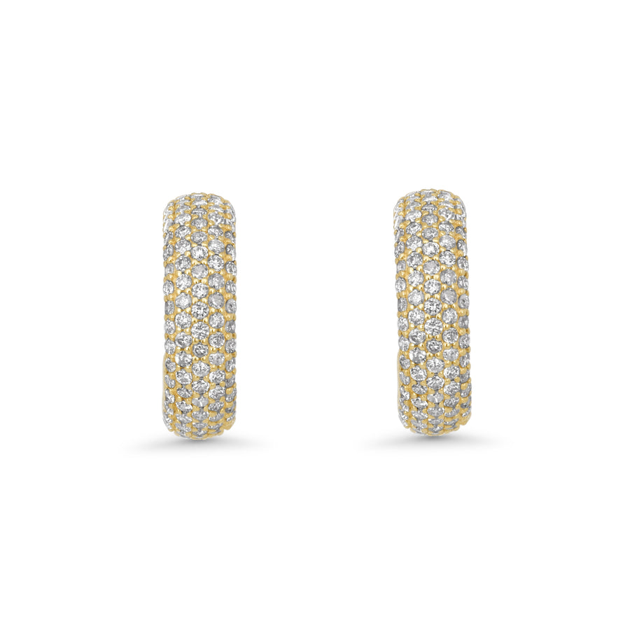 1.14 Cts White Diamond Earring in 14K Yellow Gold
