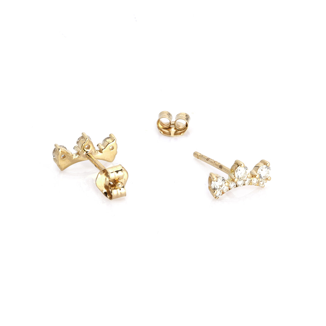 0.28 Cts White Diamond Earring in 14K Yellow Gold