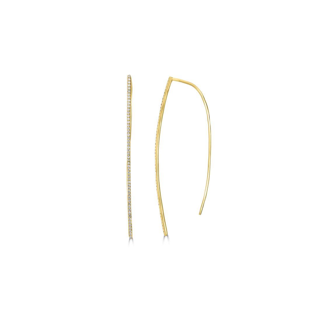 0.27 Cts White Diamond Earring in 14K Yellow Gold