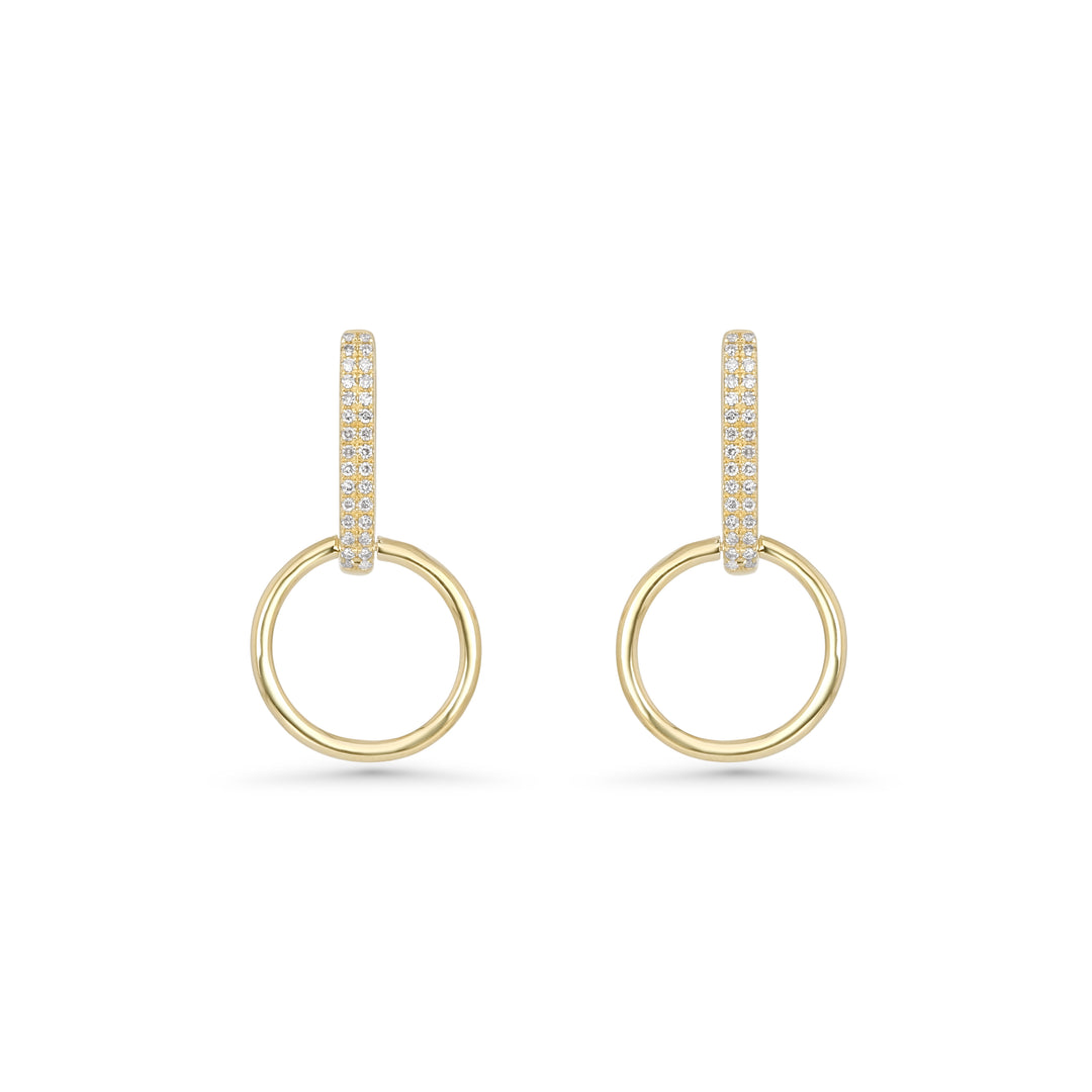 0.23 Cts White Diamond Earring in 14K Yellow Gold