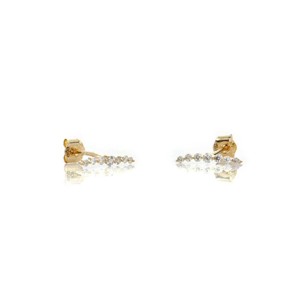 0.18 Cts White Diamond Earring in 14K Yellow Gold