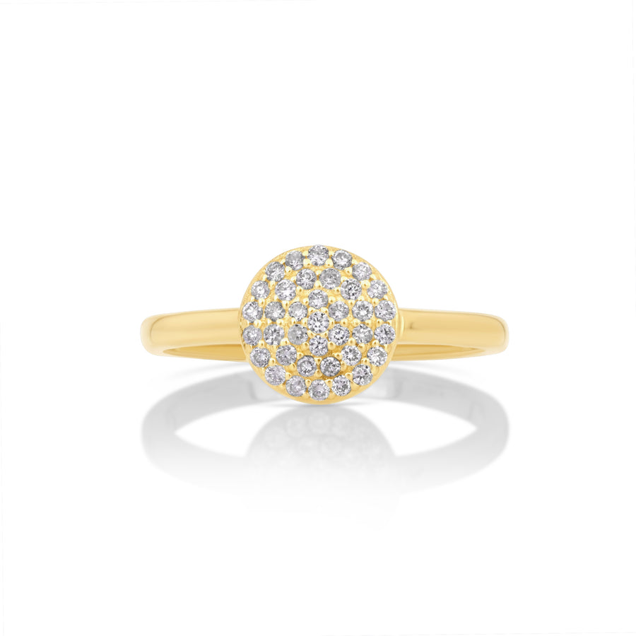 0.25 Cts White Diamond Ring in 14K Yellow Gold