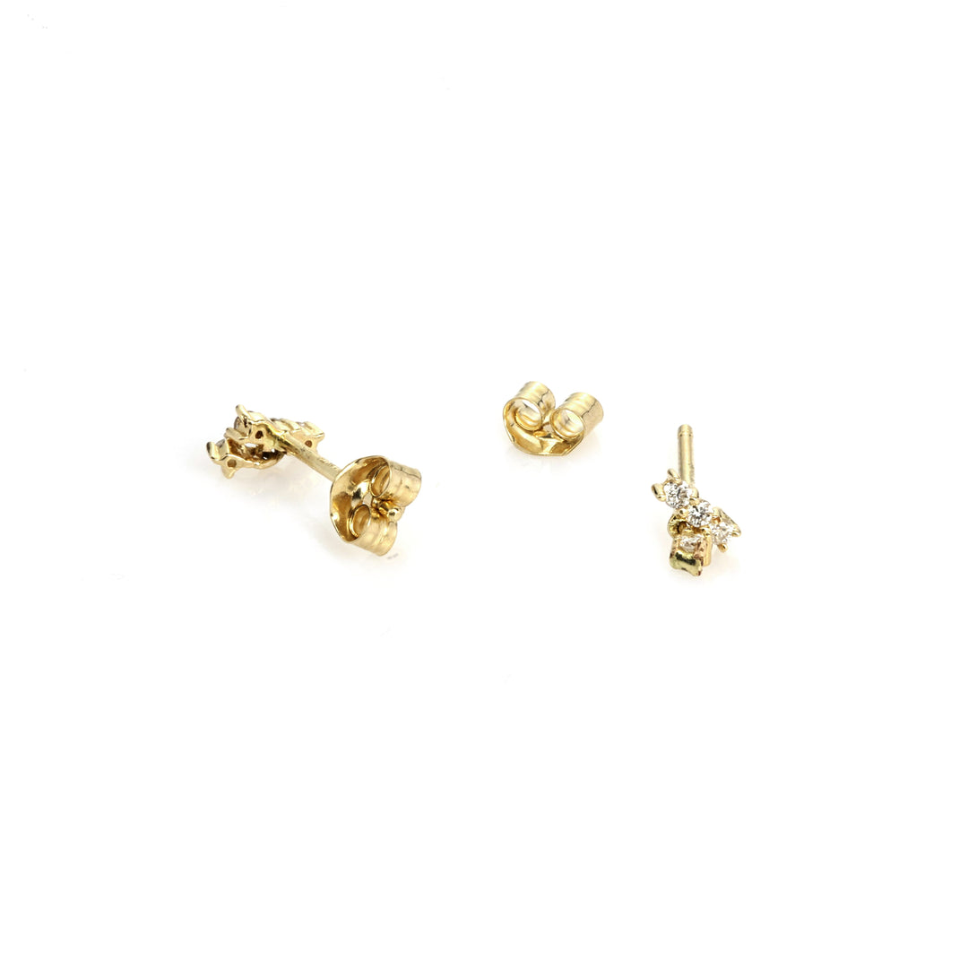 0.08 Cts White Diamond Earring in 14K Yellow Gold