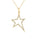 0.27 Cts White Diamond Star Pendant in 14K Yellow Gold