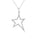 0.27 Cts White Diamond Star Pendant in 14K White Gold