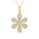 0.67 Cts White Diamond Flower Pendant in 14K Yellow Gold