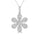 0.67 Cts White Diamond Flower Pendant in 14K White Gold