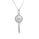 0.10 Cts White Diamond Key Pendant in 14K White Gold