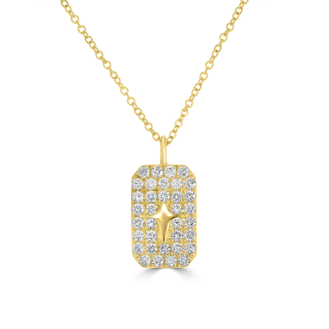 0.34 Cts White Diamond Pendant in 14K Yellow Gold