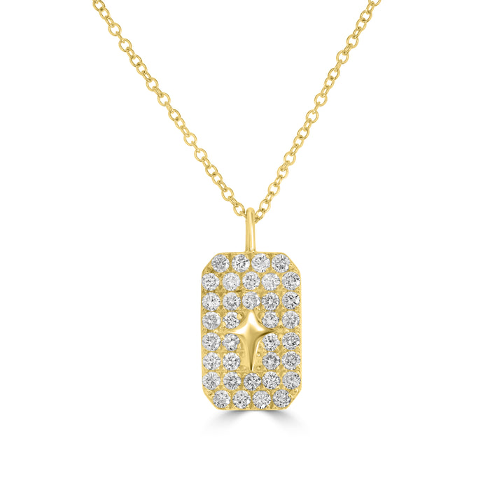 0.34 Cts White Diamond Pendant in 14K Yellow Gold