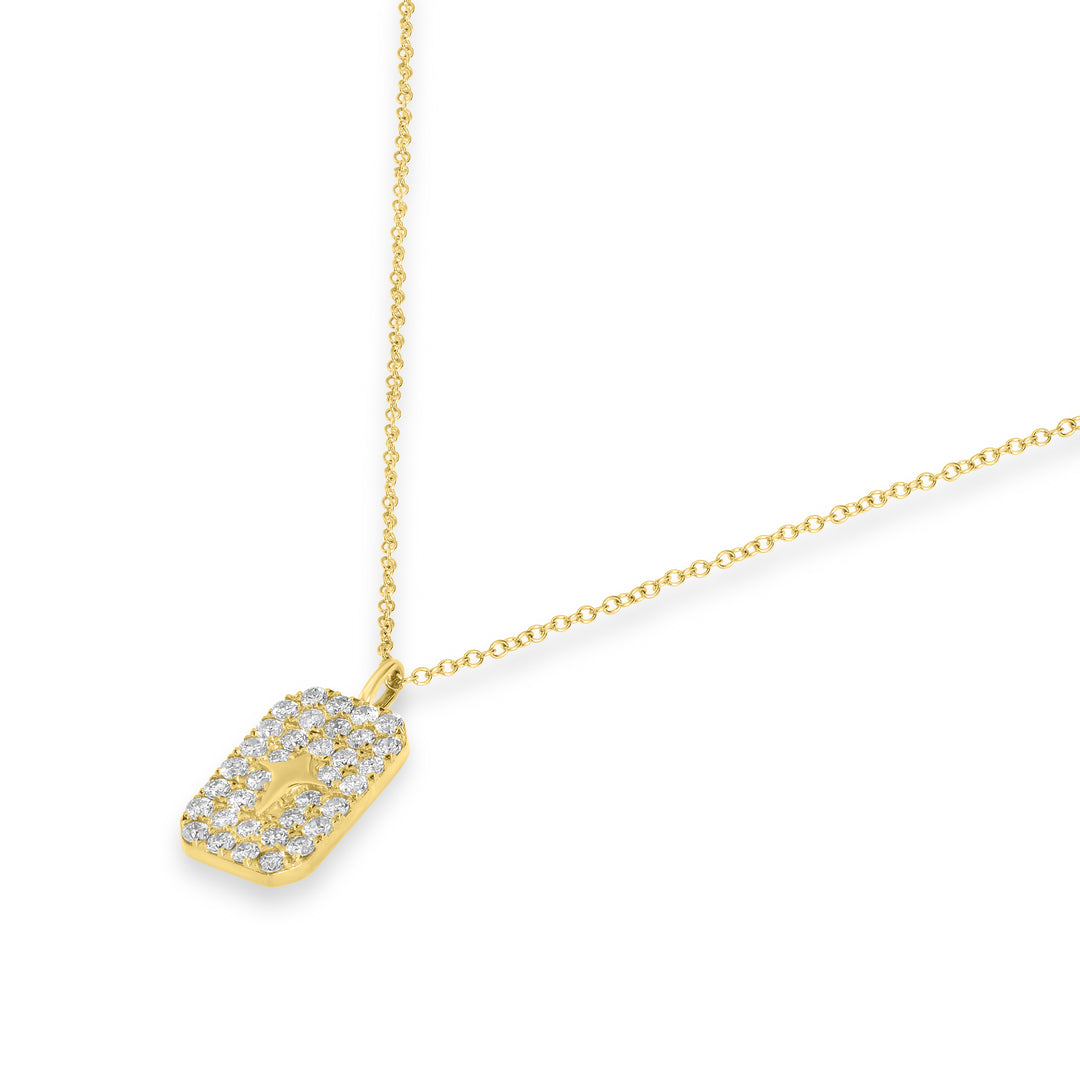 0.34 Cts White Diamond Pendant in 14K Yellow Gold