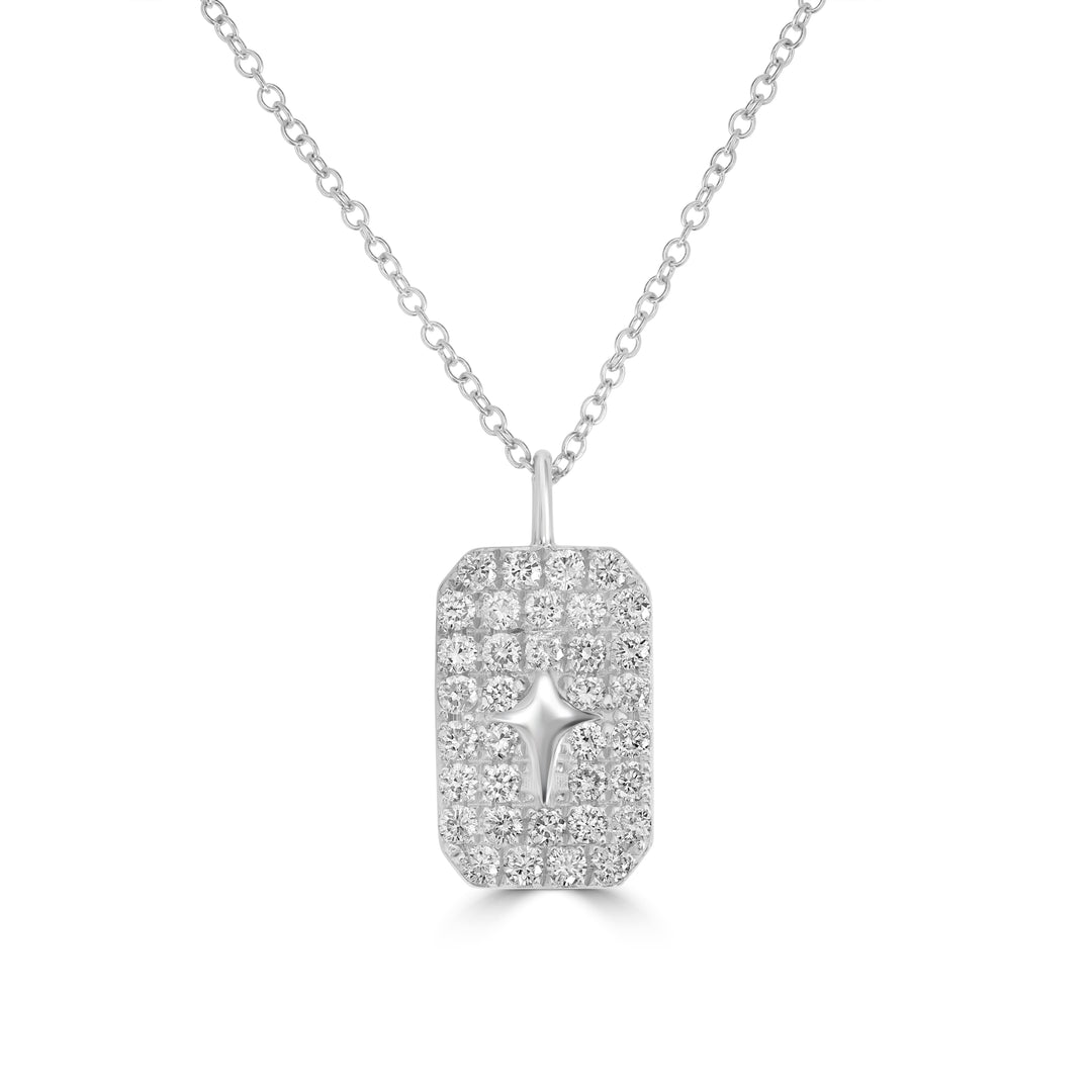 0.34 Cts White Diamond Pendant in 14K White Gold